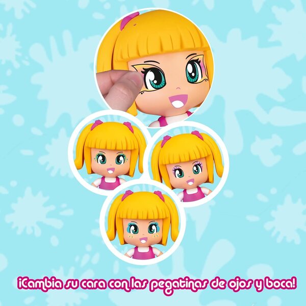 Pinypon Pop & Art - Кукла за персонализиране с аксесоари, стикери и блясък