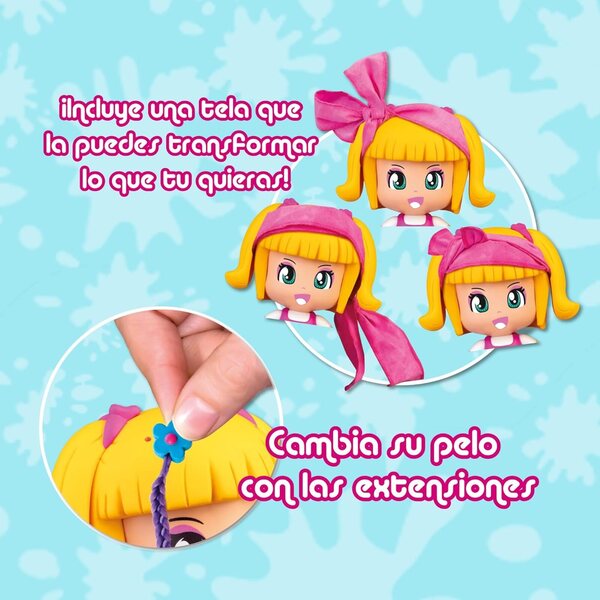 Pinypon Pop & Art - Кукла за персонализиране с аксесоари, стикери и блясък