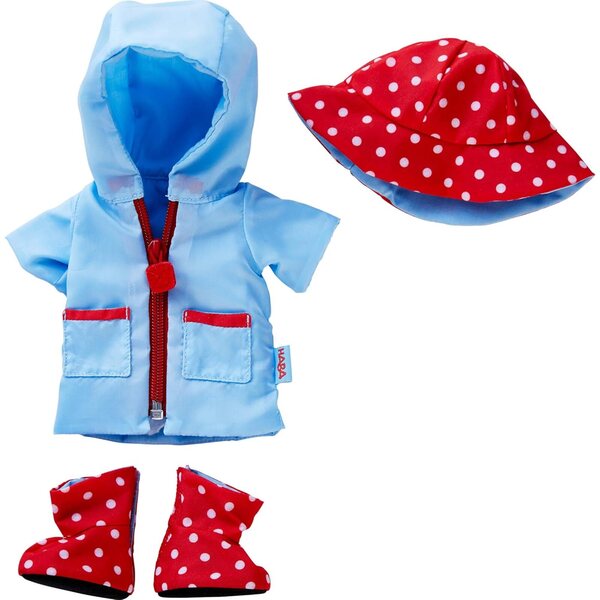 HABA Puppe Annelie 30 cm con abbigliamento e set pioggia per bambini da 18 mesi