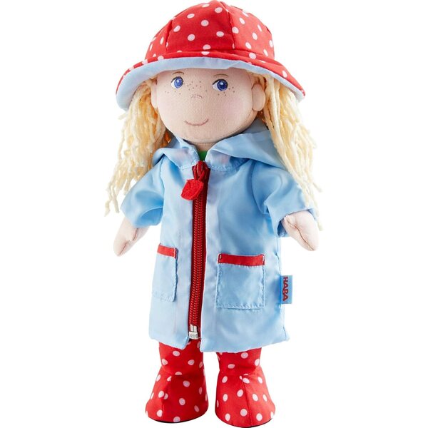 HABA Puppe Annelie 30 cm con abbigliamento e set pioggia per bambini da 18 mesi