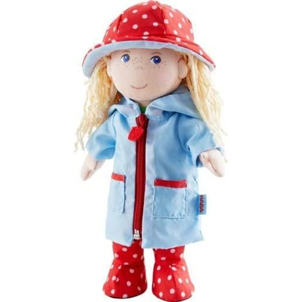 HABA Puppe Annelie 30 cm con abbigliamento e set pioggia per bambini da 18 mesi