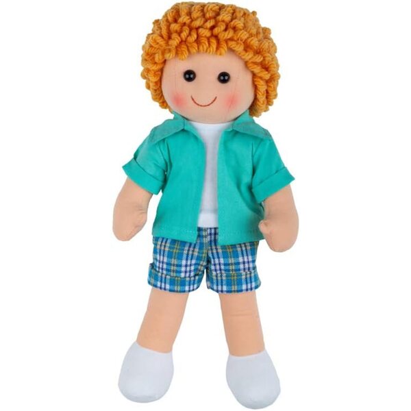Bigjigs Toys Jacob Doll – Weiche und kuschelige Stoffpuppe für Kinder