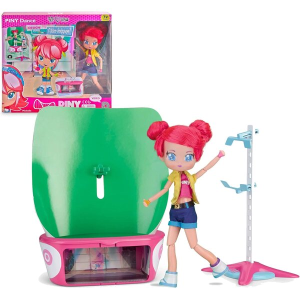 Berühmte Piny – Michelle-Puppe mit Bühne und holografischer Video-App – 25 cm