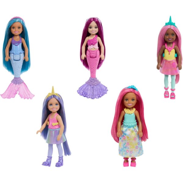 Barbie Chelsea Fantasie Puppe mit 10 Überraschungen: Modeaccessoires und magische Welt