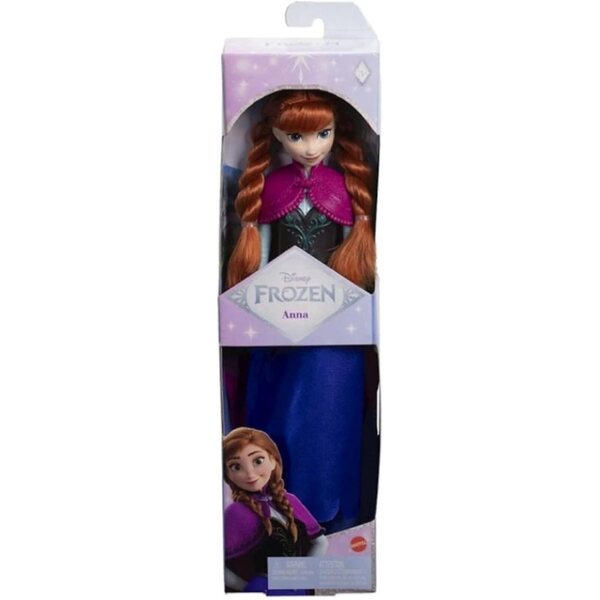 Mattel Disney Frozen Anna Bambola Moda con Abito Iconico e Articolazioni Mobili