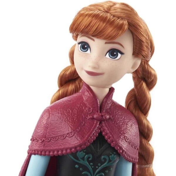 Mattel Disney Frozen Anna Bambola Moda con Abito Iconico e Articolazioni Mobili