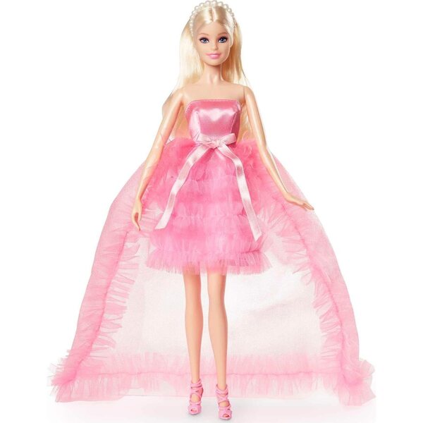 Barbie-Geburtstagswünsche mit rosa Satin- und Tüllkleid, perfektes Geschenk für Geburtstage