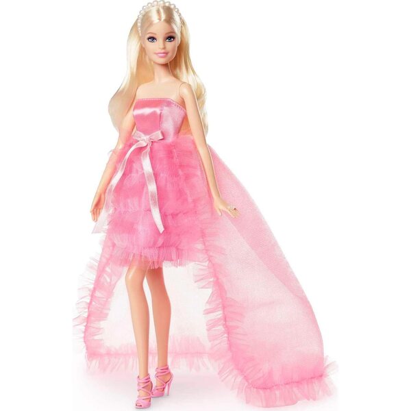 Barbie-Geburtstagswünsche mit rosa Satin- und Tüllkleid, perfektes Geschenk für Geburtstage
