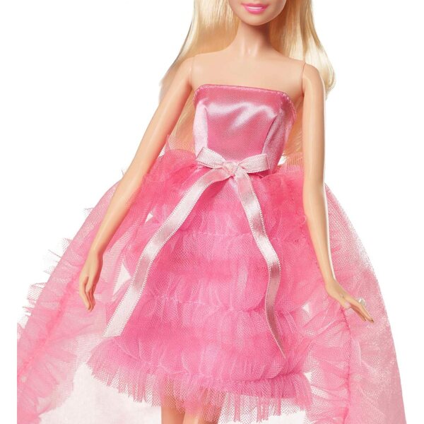 Barbie-Geburtstagswünsche mit rosa Satin- und Tüllkleid, perfektes Geschenk für Geburtstage