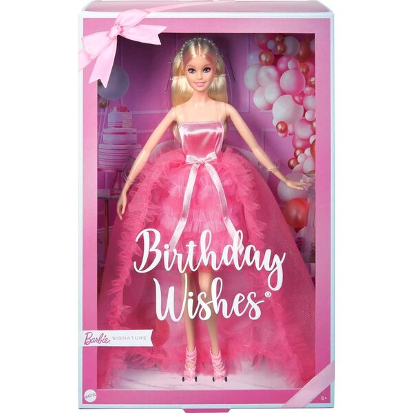 Barbie-Geburtstagswünsche mit rosa Satin- und Tüllkleid, perfektes Geschenk für Geburtstage