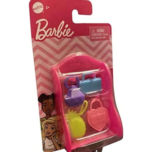 Set Barbie 4 Borse e Scaffale per Gioco e Accessori Mattel Originale