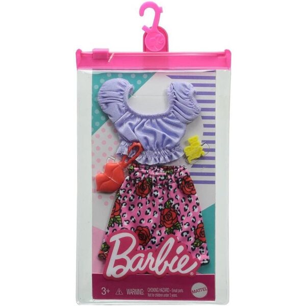 Mattel Barbie Complete Looks: Top lilla, gonna rosa e rossetto rosso per bambole