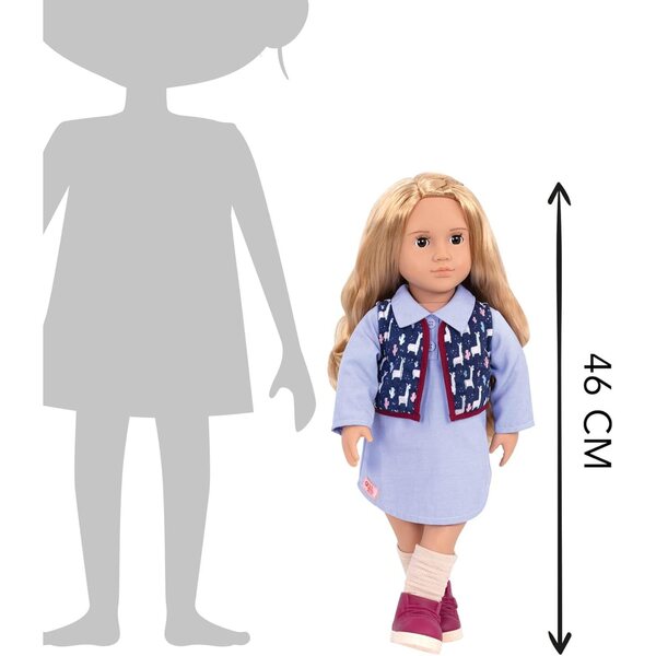 Our Generation Puppe Amalia 46 cm con abiti e accessori moda per bambine creative
