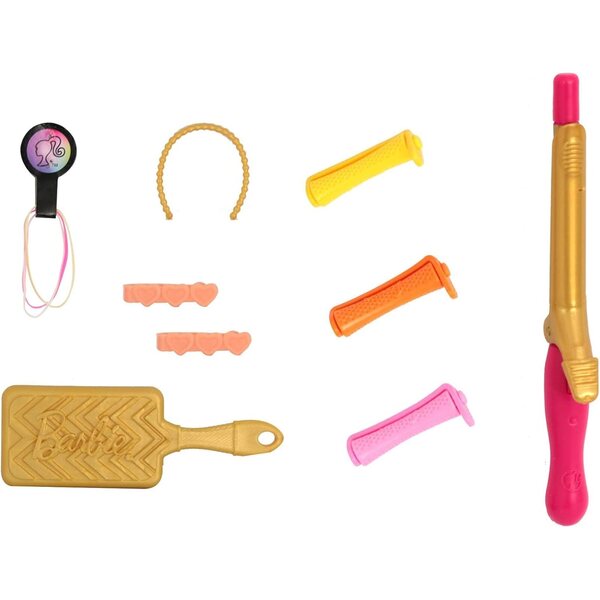 Mattel BRB Locken Style Puppe blond mit lockigem Haar und Modeaccessoires