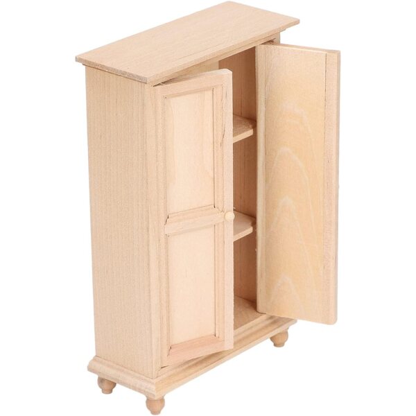 Armadio in Legno Miniatura 1:12 per Casa delle Bambole Fai-da-Te in Betulla
