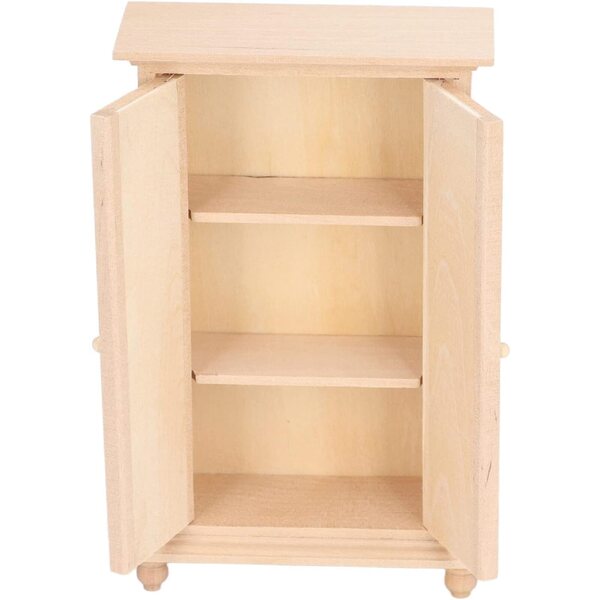 Armadio in Legno Miniatura 1:12 per Casa delle Bambole Fai-da-Te in Betulla