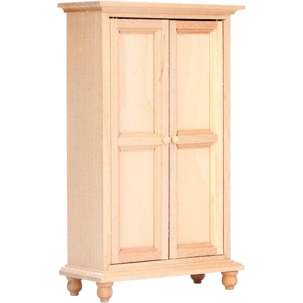 Armadio in Legno Miniatura 1:12 per Casa delle Bambole Fai-da-Te in Betulla