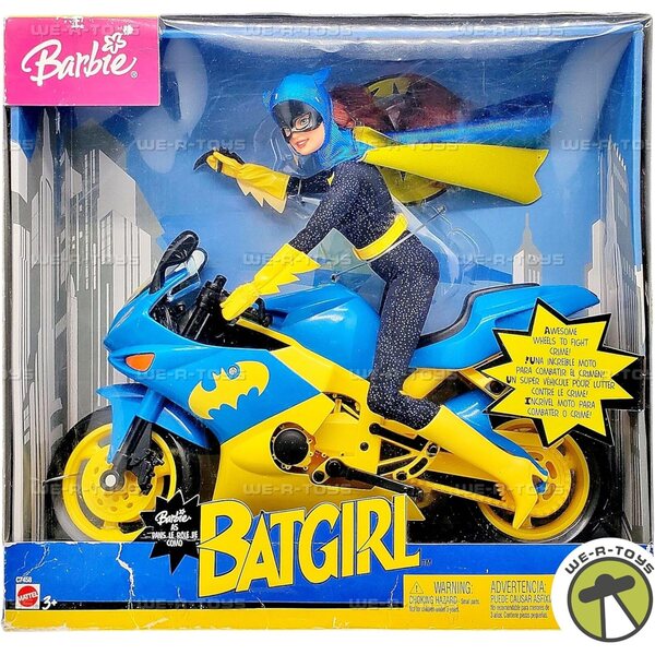 Barbie Super Heroine 2003 30 cm mit Batgirl-Motorrad und Batarang Special Edition