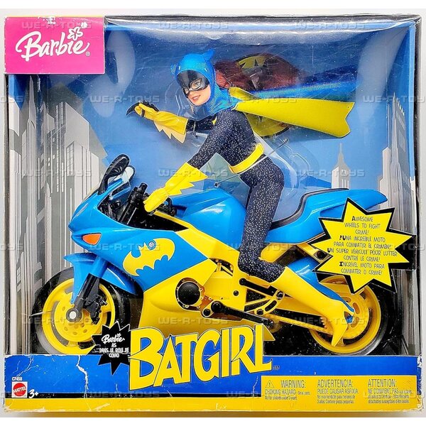 Barbie Super Heroine 2003 30 cm mit Batgirl-Motorrad und Batarang Special Edition