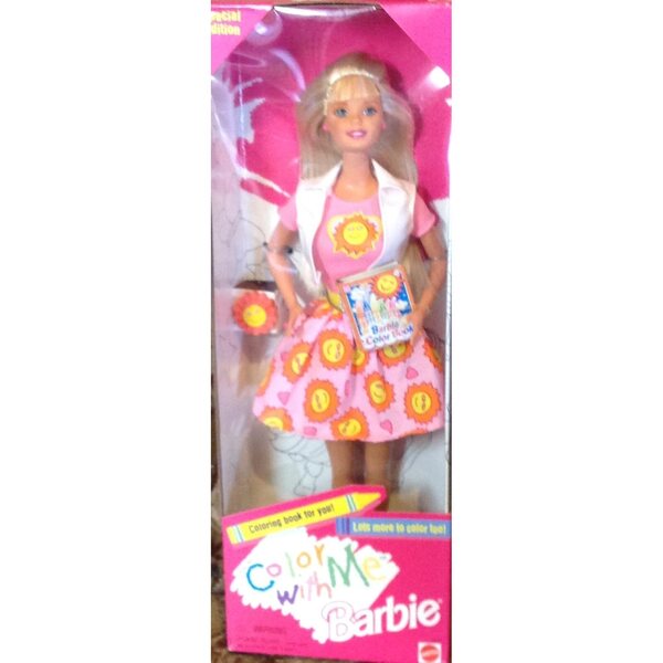 Barbie Color With Me Mattel 1997 mit Malbuch – Original-Malpuppe