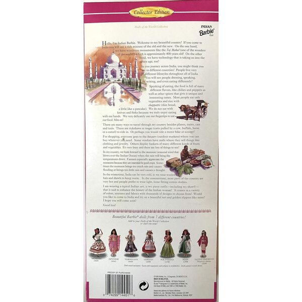 Barbie Indian Sari 1996 Collector's Edition mit traditioneller Kleidung und goldenen Schuhen
