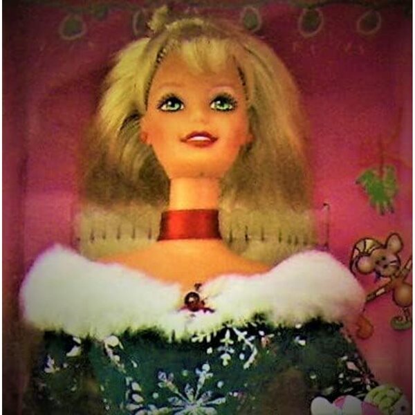 Barbie Festive Season Special Edition 1997 mit grünem Kleid und Weihnachtsaccessoires