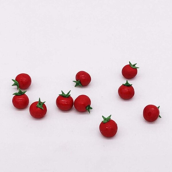 10 Pomodori Miniatura in Resina 1:12 per Casa delle Bambole - Realistici e Dettagliati