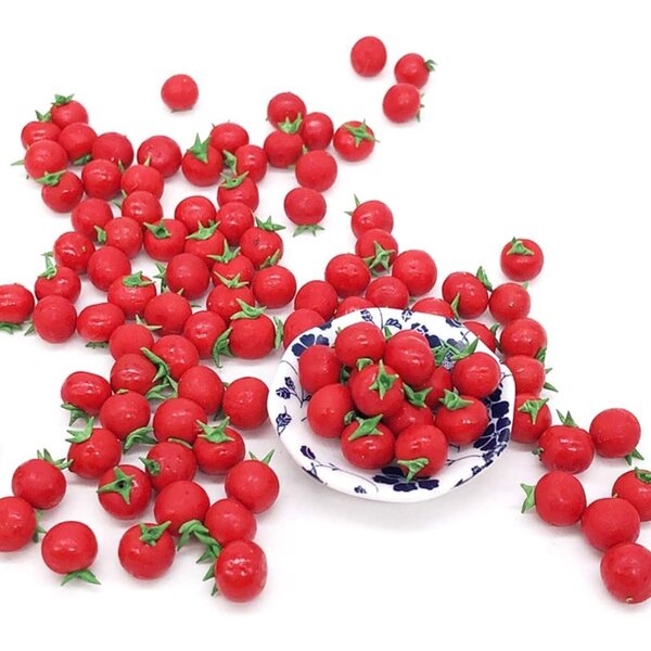 10 Pomodori Miniatura in Resina 1:12 per Casa delle Bambole - Realistici e Dettagliati