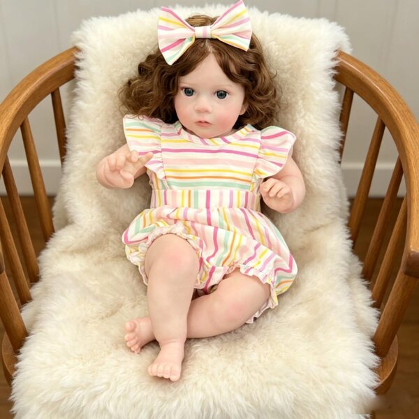 Lonian Reborn Baby Doll 24 Zoll lebensechte Puppe mit Seidenstoffkörper