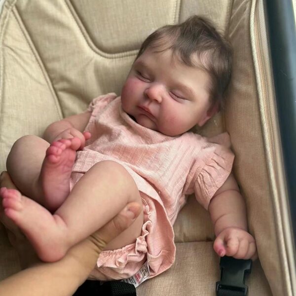 Lonian Reborn Neugeborene Puppe 50 cm realistisch mit Stoffkörper und Zubehör