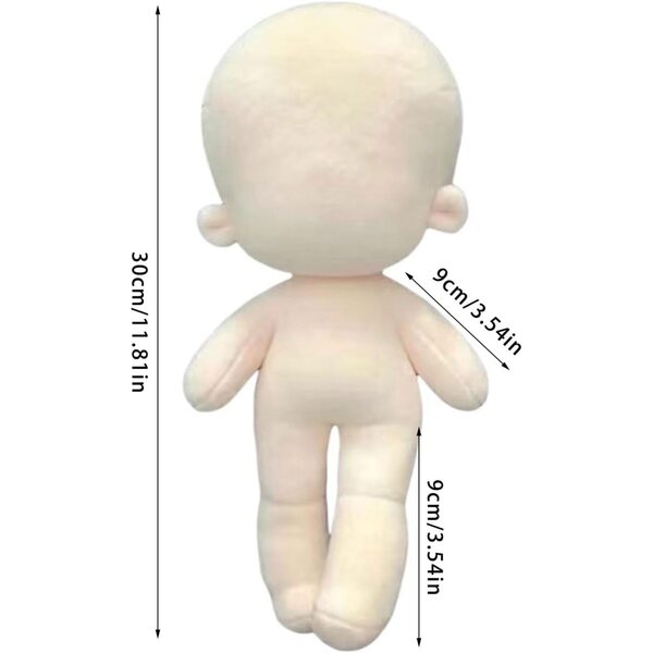 30 cm große Stoffpuppe zum Nähen und Anpassen aus waschbarer PP-Baumwolle