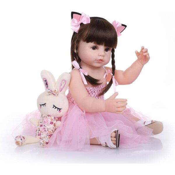 55 cm große realistische Silikonpuppe – wiedergeborenes Mädchen für Kinder und Sammler