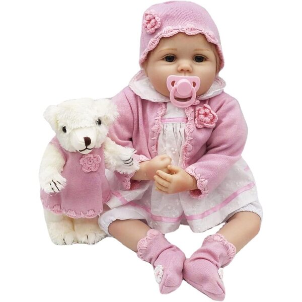 Realistische Vinylpuppe 55 cm aus weichem Silikon, perfekt für Kinder ab 3 Jahren