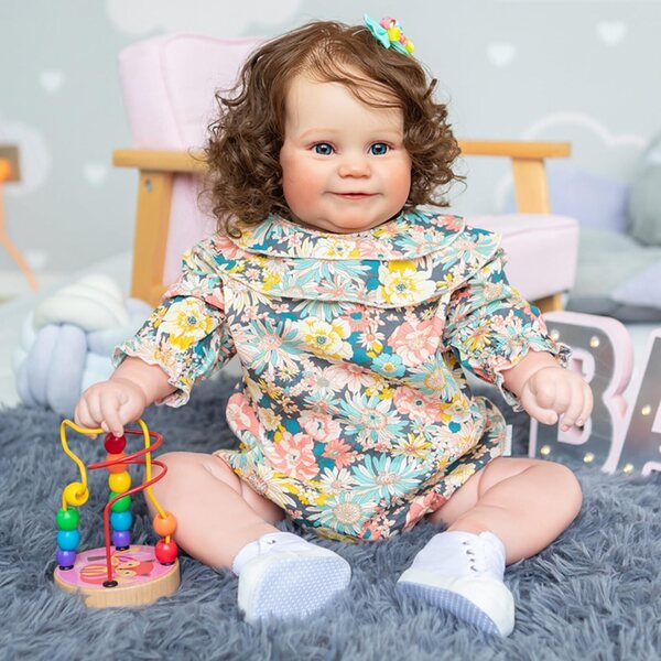 Lonian Big Chubby Reborn-Neugeborenenpuppe 24 Zoll realistisch aus Silikon und Vinyl
