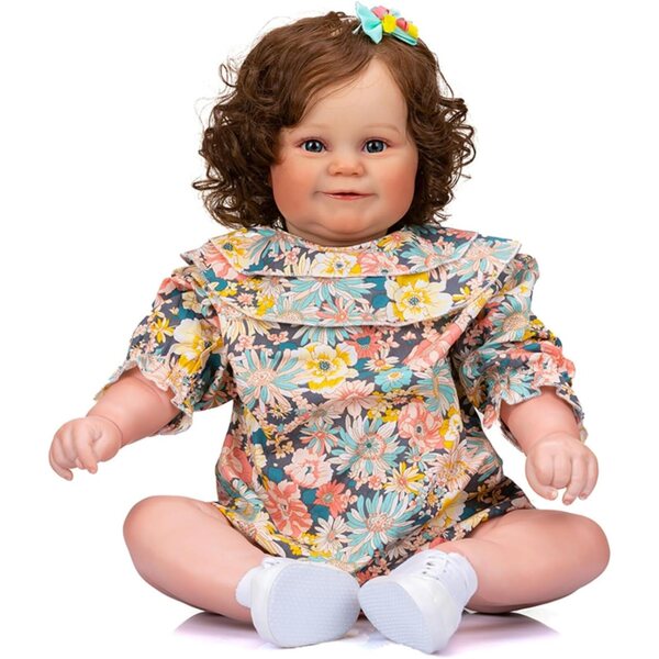 Lonian grote mollige herboren pasgeboren pop 24 inch realistisch in siliconen en vinyl