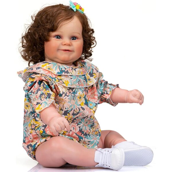 Lonian grote mollige herboren pasgeboren pop 24 inch realistisch in siliconen en vinyl