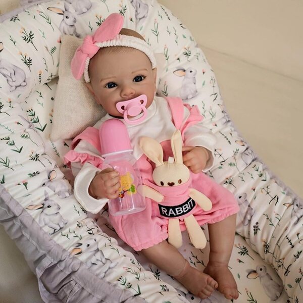 Lonian Reborn Baby 17 Pollici con Corpo Morbido e Kit di Alimentazione Inclusi