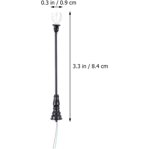 Vaguelly 87 Mini-Gartenlampen für Puppenhäuser mit LED im Maßstab 1:87