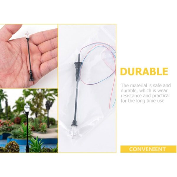 Vaguelly 87 Mini-Gartenlampen für Puppenhäuser mit LED im Maßstab 1:87