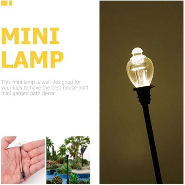 Vaguelly 87 Mini-Gartenlampen für Puppenhäuser mit LED im Maßstab 1:87