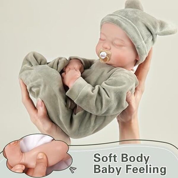 Lonian Babyspeelgoed 42 cm realistisch Reborn met wasbaar siliconen lijfje