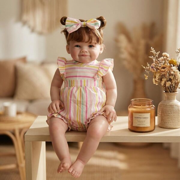 Lonian Reborn Baby Doll 24 Zoll realistischer Körper aus weichem Stoff für Mädchen