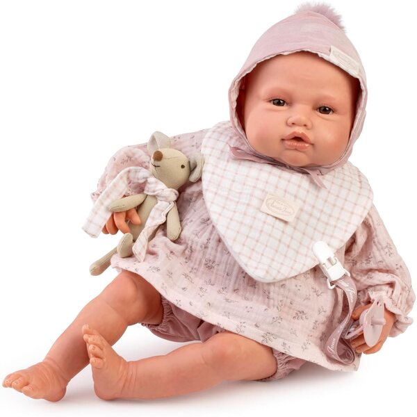 Antonio Juan Reborn Baby Love: Realistische Puppe mit zartrosa Stoffaccessoires