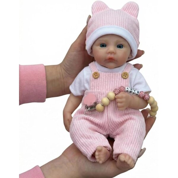 Lonian Realistische Ganzkörper-Silikonpuppe, 30 cm, Neugeborene mit offenen Augen