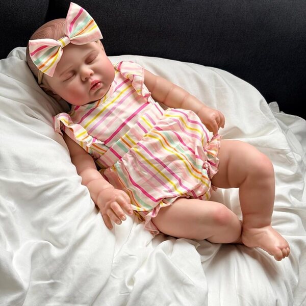 Lonian Reborn Baby 60 cm realistische Neugeborene weiche Vinyl-Schlafpuppe