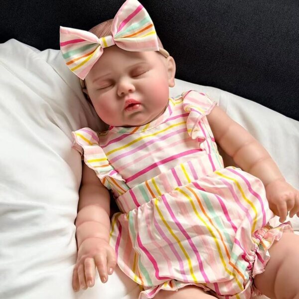 Lonian Reborn Baby 60 cm realistische Neugeborene weiche Vinyl-Schlafpuppe
