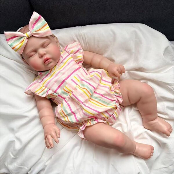 Lonian Reborn Baby 60 cm realistische Neugeborene weiche Vinyl-Schlafpuppe