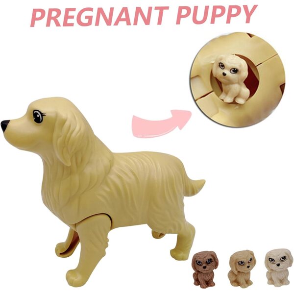 Familienpuppenhaus mit schwangerer Mutter, Vater, Baby und Tier aus sicherem Kunststoff