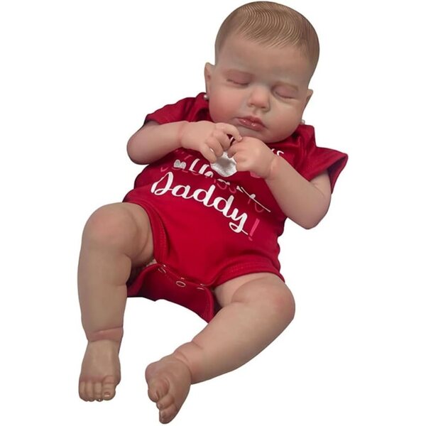 Lonian Reborn Puppe 50 cm realistische pasgeboren baby in zachte siliconen en stof - ideaal cadeau voor kinderen