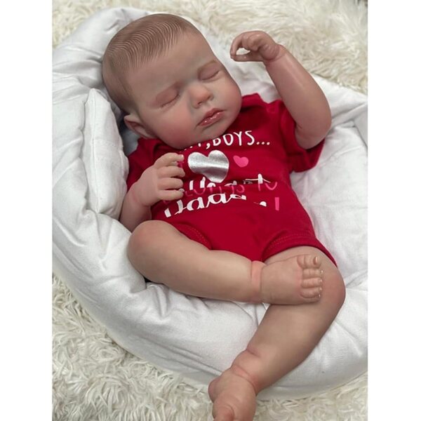 Lonian Reborn Puppe 50 cm realistische pasgeboren baby in zachte siliconen en stof - ideaal cadeau voor kinderen